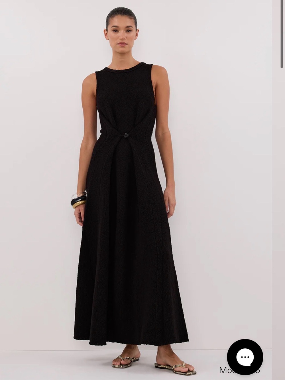 DISSH Black Sleeveless Knot-Front Maxi Dress